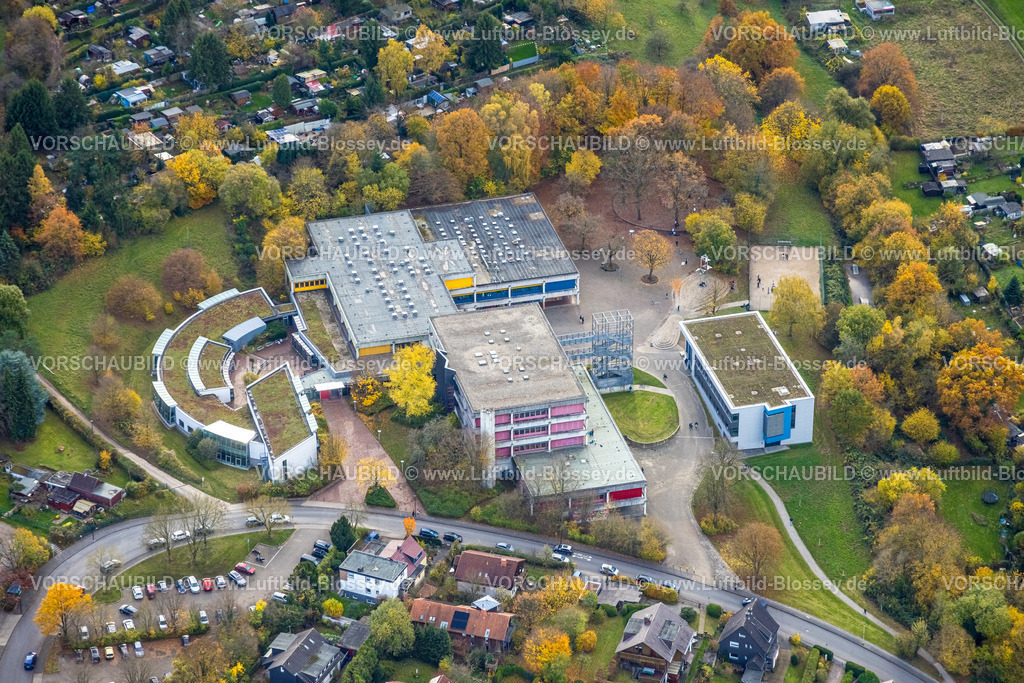 Hagen251102345 | Luftbild, Gesamtschule Eilpe, herbstliche Bäume, Eilpe, Hagen, Ruhrgebiet, Nordrhein-Westfalen, Deutschland