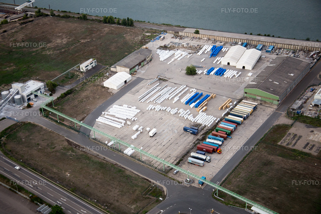 Luftbild: Worms, Industriegebiet Nord am Rhein in Worms im Bundesland Rheinland-Pfalz in Deutschland. Foto: IMG_084299.jpg vom 02.09.2015 durch Werner Riehm/FLY-FOTO.de