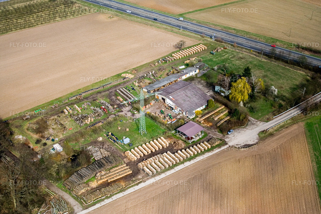 Luftbild: Aussiedlerhof an der A65 in Erlenbach bei Kandel im Bundesland Rheinland-Pfalz in Deutschland. Foto: IMG_9693.jpg vom 15.03.2008 durch Werner Riehm/FLY-FOTO.de
