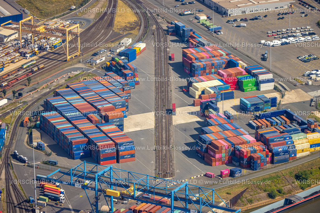Duisburg220701303 | Luftbild, logport I, Containerhafen, D3T Duisburg Trimodal Terminal, Friemersheim, Duisburg, Ruhrgebiet, Nordrhein-Westfalen, Deutschland