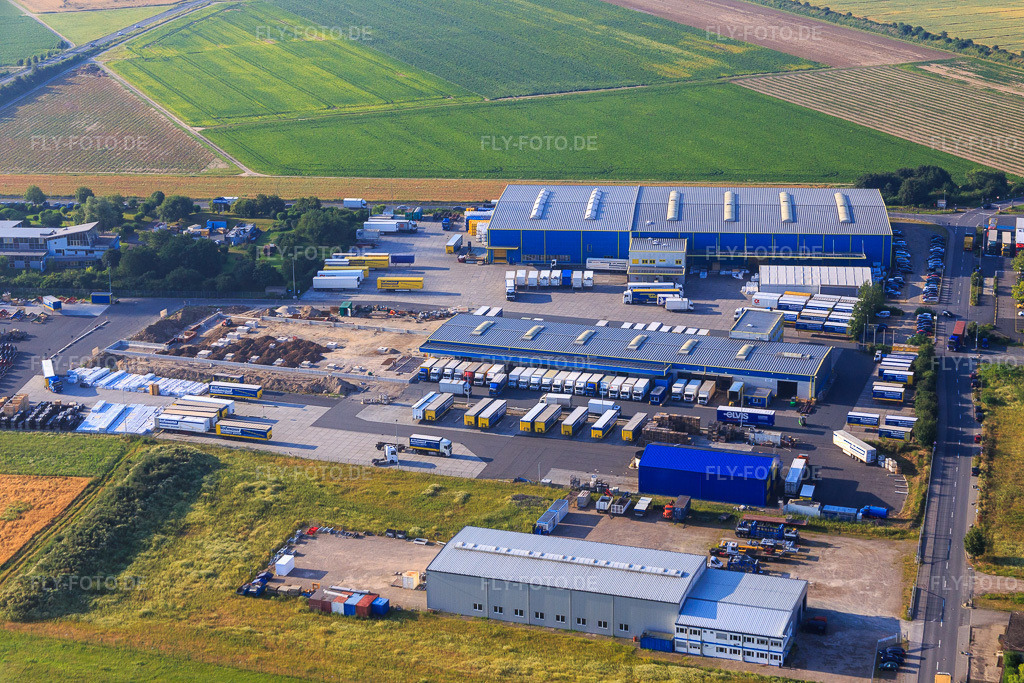 Luftbild: Hofmann Internationale Spedition GmbH in Biebesheim am Rhein im Bundesland Hessen in Deutschland. Foto: IMG_091376.jpg vom 07.07.2016 durch Werner Riehm/FLY-FOTO.deUnternehmen - Hofmann Internationale Spedition GmbH