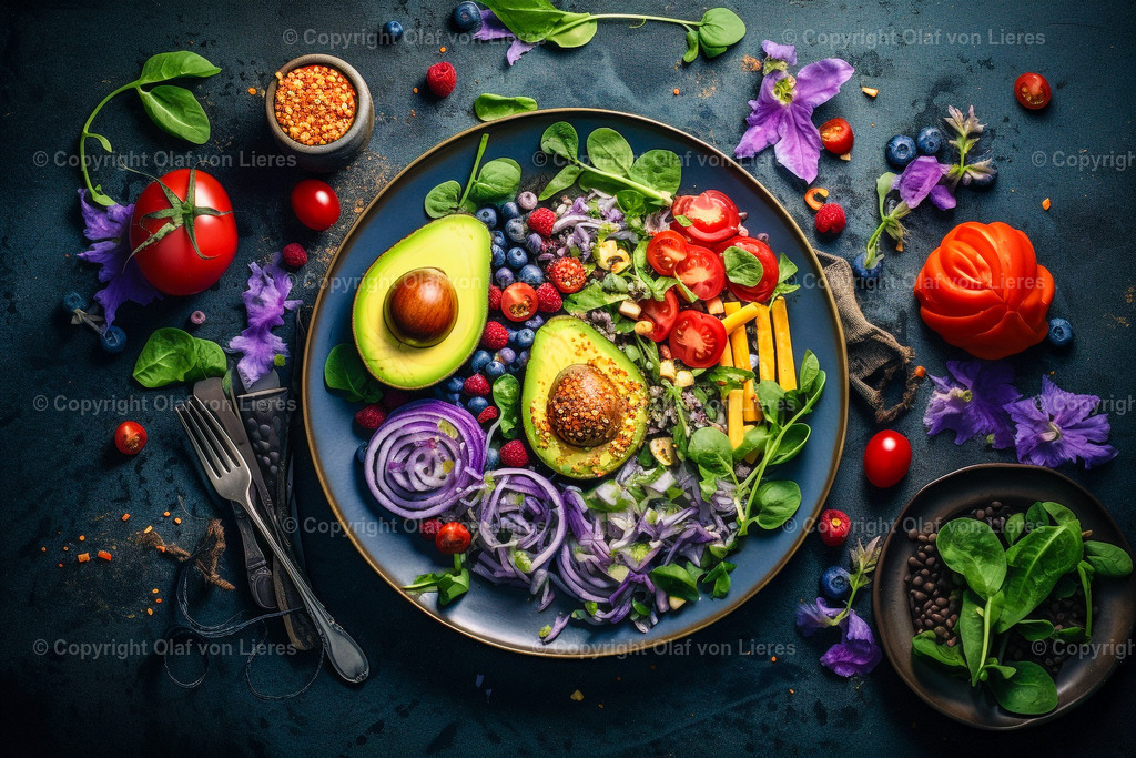 veganer Salat | farbenfroher veganer Salat