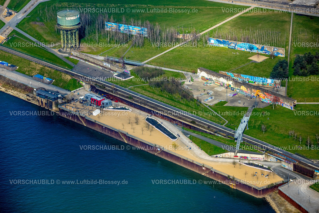 Duisburg240303641 | Luftbild, Rheinpark Hochfeld mit Wasserturm, Hochfeld, Duisburg, Ruhrgebiet, Nordrhein-Westfalen, Deutschland, Duisburg-S