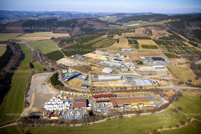 Schmallenberg220303759 | Luftbild, Baustellen im Gewerbegebiet Hochsauerland an der Bundesstraße B511 im Ortsteil Wormbach, Schmallenberg, Sauerland, Nordrhein-Westfalen, Deutschland