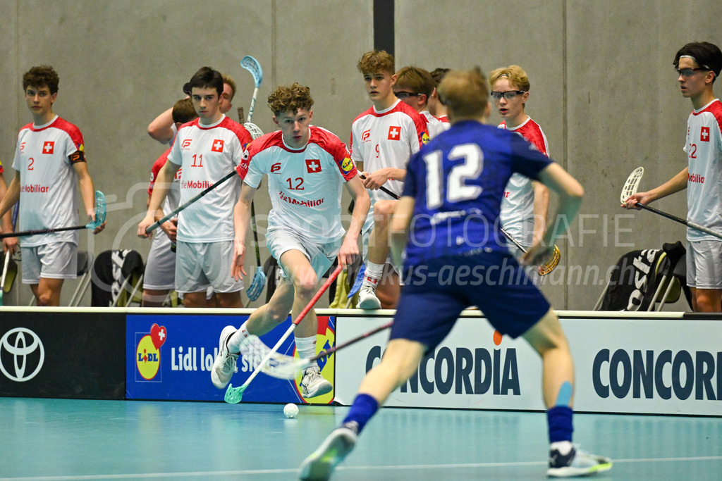 Switzerland U19 vs Finland U19 - 3. February 2024 | Switzerland U19 vs Finland U19
U19 Men International Matches in Switzerland
GoEasy Arena, Siggenthal Station
Switzerland defender #12 Janik Kürschner.
Credit: Markus Aeschimann | <a href="https://www.markus-aeschimann.ch">Sportfotografie Markus Aeschimann</a> | <a href="https://www.instagram.com/sportfotografie.aeschimann">@sportfotografie.aeschimann</a> - Realisiert mit Pictrs.com