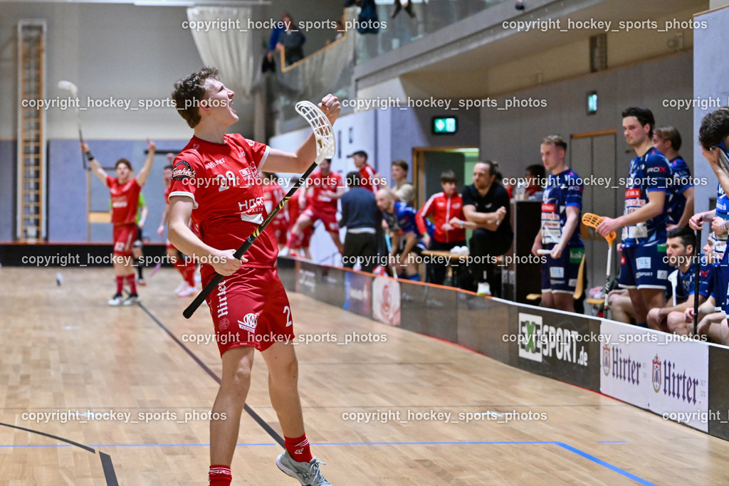 KAC Floorball vs. VSV Unihockey | Jubel #29 Anze Brajic VSV Unihockey, KAC Floorball vs. VSV Unihockey, KAC Floorball vs. VSV Unihockey am 21.03.2026 in Klagenfurt (Ballspielhalle Waidmannsdorf), Austria, (Photo by Bernd Stefan)
