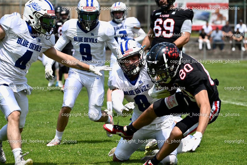 Carinthian Lions vs. Cineplexx Blue Devils | #80 Pacella Alessandro Carinthian Lion, Carinthian Lions vs. Cineplexx Blue Devils, Carinthian Lions vs. Cineplexx Blue Devils am 09.06.2025 in Klagenfurt (ASV Sportplatz), Austria, (Photo by Bernd Stefan)
