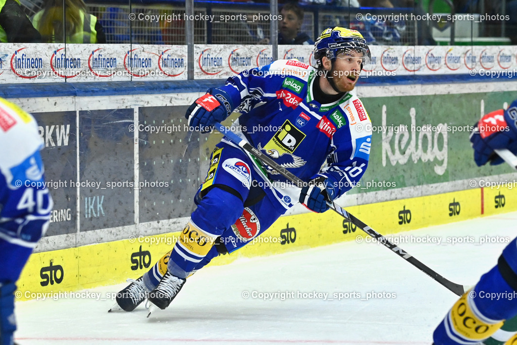 EC IDM WÄRMEPUMPEN VSV vs. FTC-TELEKOM JÉGKORONG | #16 Kevin Hancock EC VSV, EC IDM WÄRMEPUMPEN VSV vs. FTC-TELEKOM JÉGKORONG, EC IDM WÄRMEPUMPEN VSV vs. FTC-TELEKOM JÉGKORONG am 19.10.2025 in Villach (Stadthalle Villach), Austria, (Photo by Bernd Stefan)