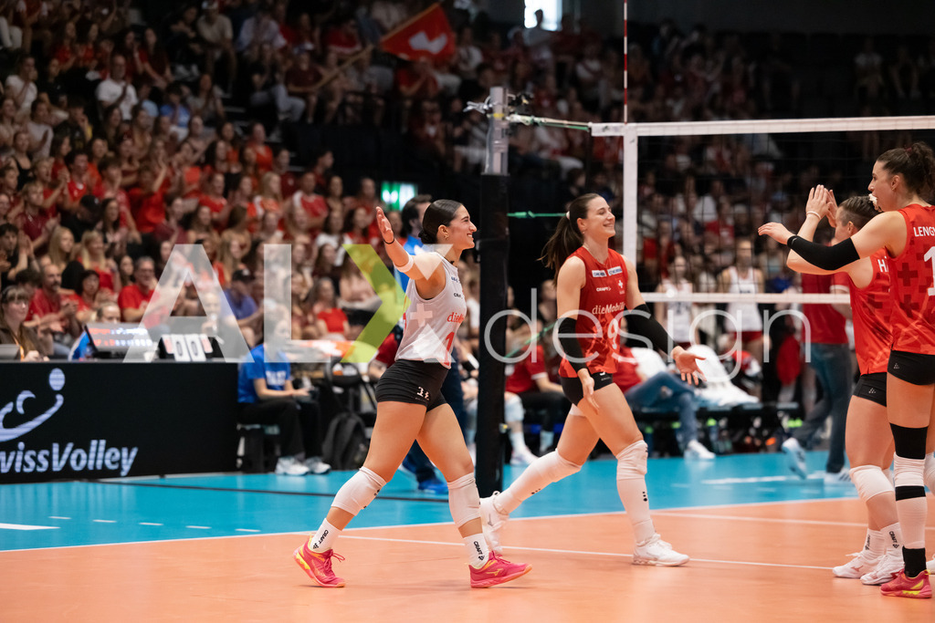 Austria v Switzerland - CEV European League Women | KRIENS, SWITZERLAND - JUNE 14: FABIANA MOTTIS of Switzerland celebrating during the CEV European League match between Austria and Switzerland at Pilatus Arena on June 14, 2026 in Kriens, Switzerland. - Realisiert mit Pictrs.com