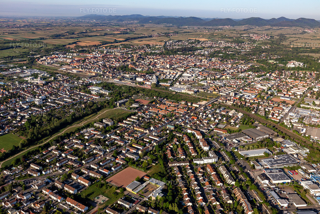 Luftbild: Horststraße im Ortsteil Queichheim in Landau im Bundesland Rheinland-Pfalz in Deutschland. Foto: IMG_120636.jpg vom 26.04.2020 durch Werner Riehm/FLY-FOTO.de