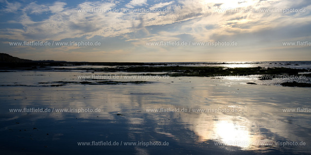 Watt und Abendhimmel | Normandie | Wasserspiegelung in Quiberville / Normandie / Atlantik