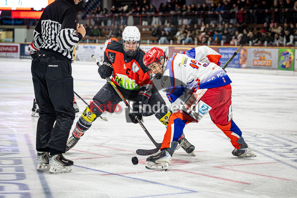 Peißenberg MINERS U20 gegen EC Peiting U20 | Eishockey Bayernliga U20 Vorrunde, Peißenberg MINERS U20 gegen EC Peiting U20, 20260228,Bully,2026-02-28 in Peißenberg (flatbuy Arena Peißenberg), Copyright: WolfgangxLindner www.foto-lindner.de