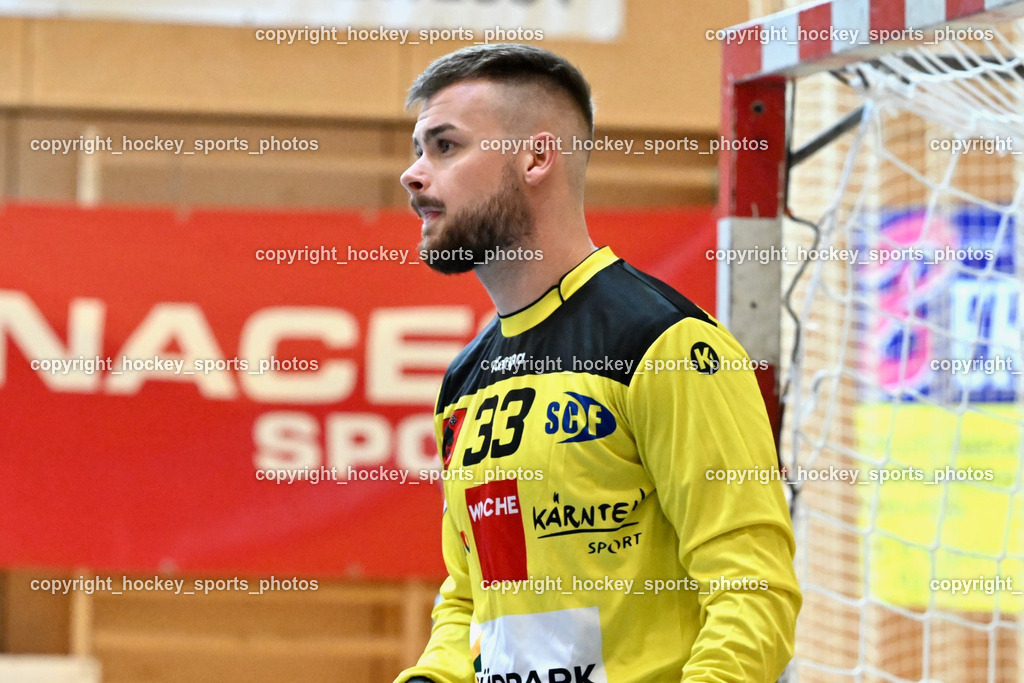 SC Ferlach vs. HSG Holding Graz 23.9.2023 | #33 STRIEBNIG Florian SC Ferlach, SC Ferlach vs. HSG Holding Graz 23.9.2023, SC Ferlach vs. HSG Holding Graz am 23.09.2023 in Bleiburg (Ballspielhalle Ferlach), Austria, (Photo by Bernd Stefan)
