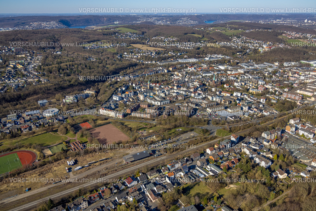 Hagen250302474 | Luftbild, Bezirkssportanlage Haspe, Hasper Sportverein, Ortsansicht Haspe, Haspe, Hagen, Ruhrgebiet, Nordrhein-Westfalen, Deutschland