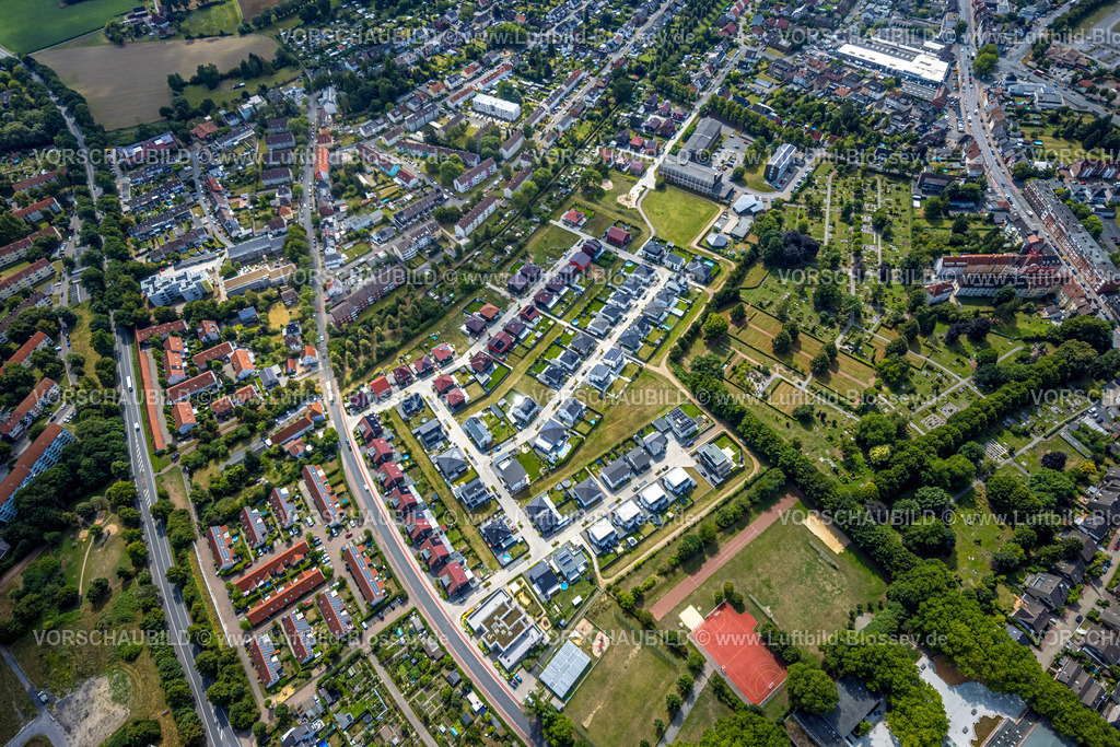 Hamm250700875Mitte | Luftbild, Neubau Wohnsiedlung Beisenkamp, Clementine-Röper-Straße, Südenfriedhof, Mitte, Hamm, Ruhrgebiet, Nordrhein-Westfalen, Deutschland