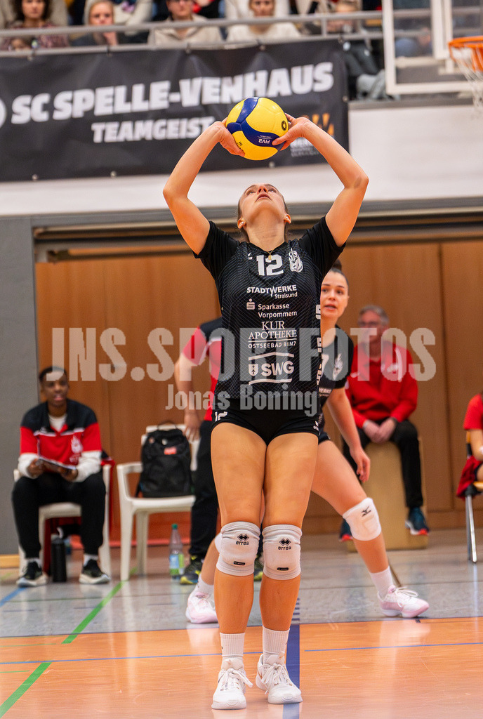 Volleyball I Frauen I Saison 2025-2026 I 2 Bundesliga Pro I 17. Spieltag VFL Oythe - VC Stralsund I 1638 | Tara Fröhlich (12,VC Stralsund) - Realisiert mit Pictrs.com