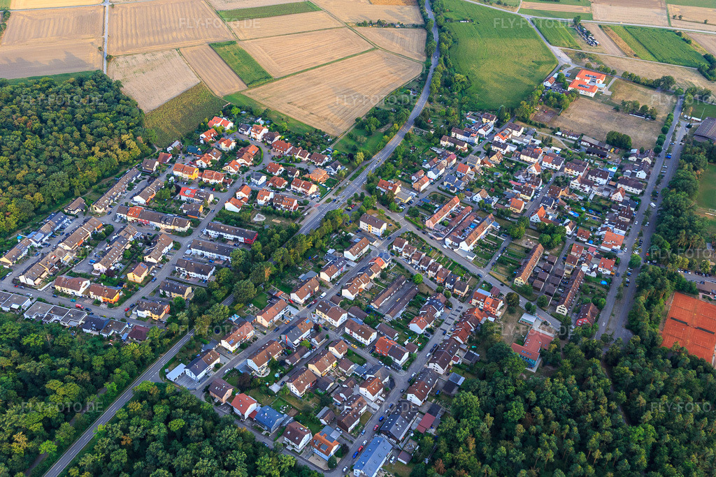 Luftbild: Ortsteil Waldbrücke in Weingarten im Bundesland Baden-Württemberg in Deutschland. Foto: IMG_109101.jpg vom 19.07.2018 durch Werner Riehm/FLY-FOTO.de
