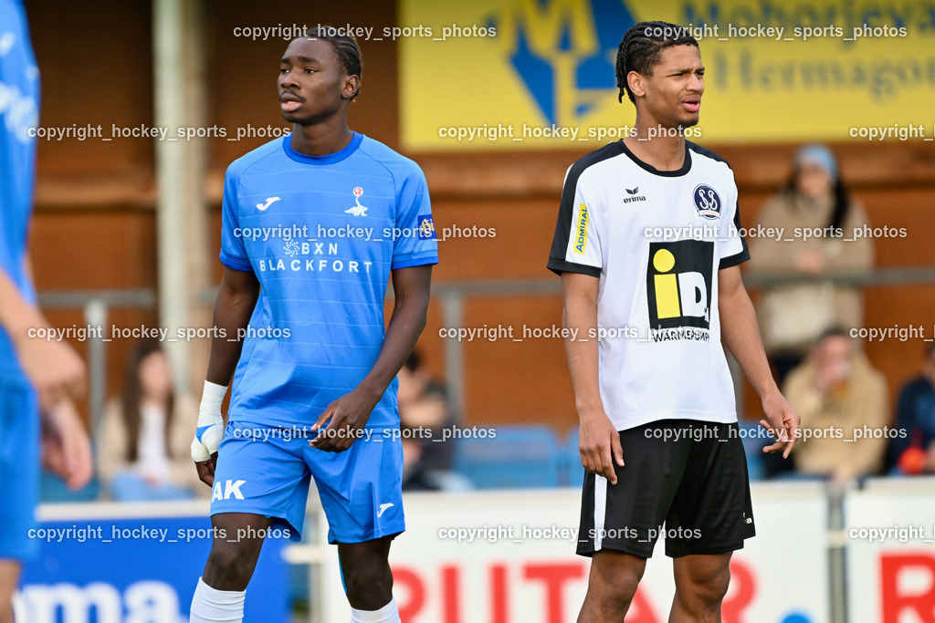 SAK vs. SV Spittal Drau 1921 | #8 Issa Diakite SAK, #22 Abdulmomen A. S. Bashir SV Spittal, SAK vs. SV Spittal Drau 1921, SAK vs. SV Spittal Drau 1921 am 23.05.2025 in Klagenfurt (Sportpark Welzenegg), Austria, (Photo by Bernd Stefan)