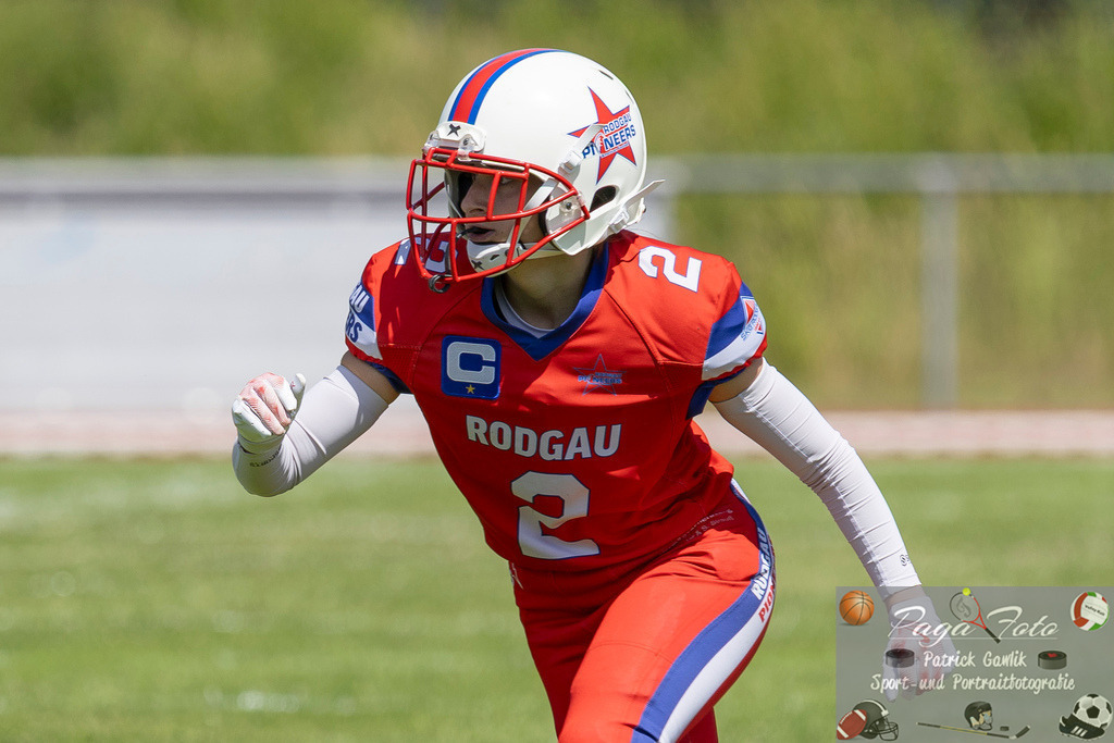 GFLW 1: German Football League Women 1: Rodgau Pioneers Ladies - Stuttgart Scorpions Sisters, 07.06.2026 | Rebecca Meier (Rodgau Pioneers Ladies #2), Freisteller, Portrait / Porträt, Rodgau Pioneers Ladies - Stuttgart Scorpions Sisters, Rodgau, Maingau-Energie-Stadion "Am Weichsee", 7.6.2026 - Realisiert mit Pictrs.com