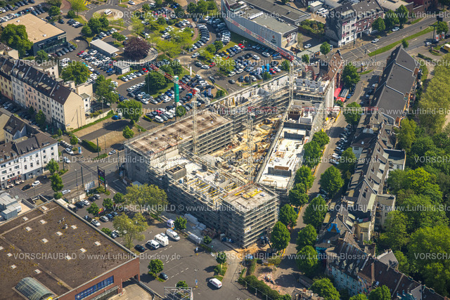 Duesseldorf240501031 | Luftbild, Baustelle mit Neubau Hotel zwischen Erkrather und Kiefernstraße, Central 378, Flingern Süd, Düsseldorf, Rheinland, Nordrhein-Westfalen, Deutschland