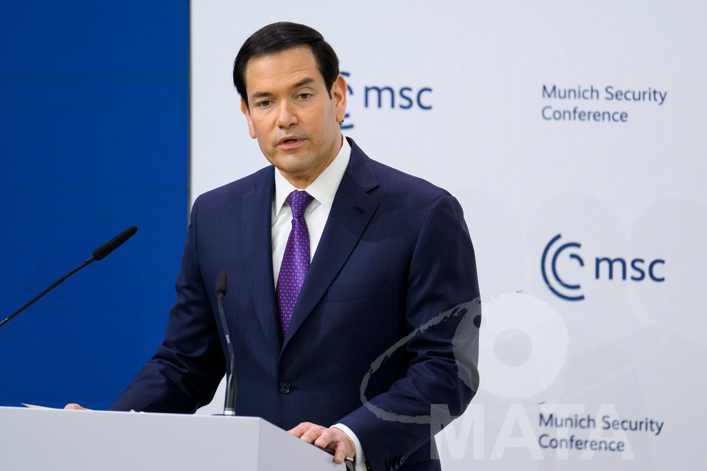 _DWA7518 | Politiker Marco Rubio (REP), Außenminister der Vereinigten Staaten von Amerika, spricht auf der Münchner Sicherheitskonferenz 2026. München, 14.02.2026 Bayern Deutschland - Realisiert mit Pictrs.com