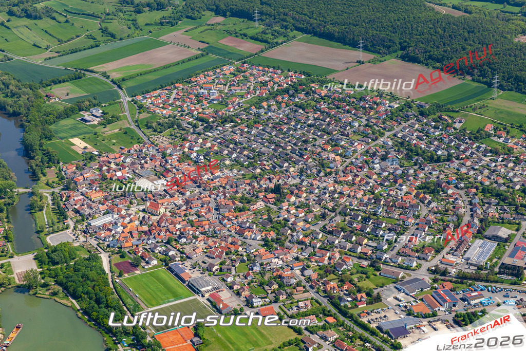 aktuelles Luftbild von  Sand-am-main  - Luftaufnahme wurde 2019 von https://frankenair.de mittels Flugzeug (keine Drohne) erstellt.