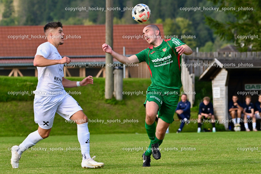 FC ASKÖ Gmünd vs. Union Matrei  | #6 Manuel Hanser  Matrei, #3 Maximilian Kohlmaier FC Gmünd, FC ASKÖ Gmünd vs. Union Matrei , FC ASKÖ Gmünd vs. Union Matrei  am 21.09.2024 in Gmünd (Sportplatz Gmünd), Austria, (Photo by Bernd Stefan)