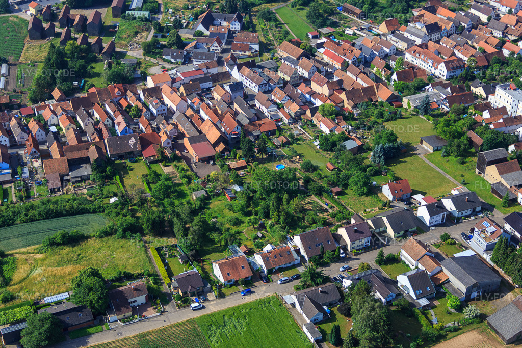 Luftbild: Am Hinterweg in Herxheim bei Landau im Bundesland Rheinland-Pfalz in Deutschland. Foto: IMG_080999.jpg vom 14.06.2015 durch Werner Riehm/FLY-FOTO.de