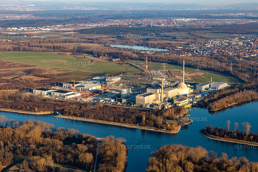 Luftbild: EnBW Kernkraft GmbH (EnKK), Philippsburg in Philippsburg im Bundesland Baden-Württemberg in Deutschland. Foto: IMG_130841.jpg vom 09.03.2022 durch Werner Riehm/FLY-FOTO.deIhr Energieanbieter für Strom, Gas und Elektromobilität | EnBW