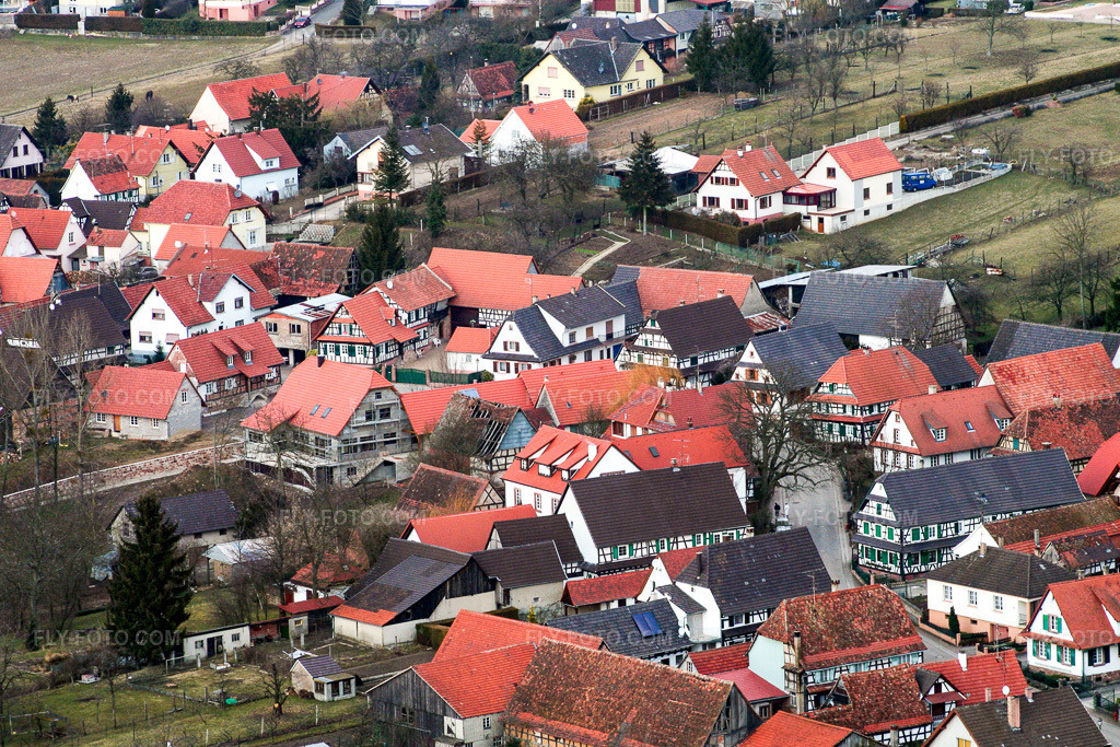 Aerial view: View of the town in Seebach in the state Bas-Rhin, France.Photo: IMG_1203.jpg taken on 03/12/2006 by Werner Riehm/FLY-FOTO.comResolution of the original: 3456 x 2304 px