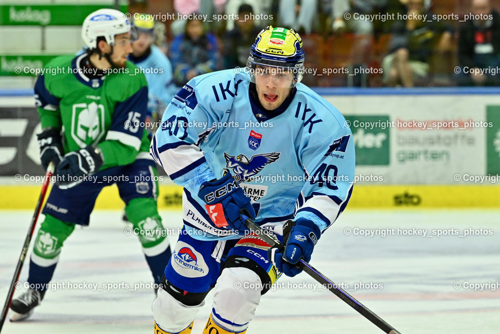 EC iDM Wärmepumpen VSV vs. KHL Sisak | #40 Elias Wallenta EC VSV, EC iDM Wärmepumpen VSV vs. KHL Sisak, EC iDM Wärmepumpen VSV vs. KHL Sisak am 02.09.2025 in Villach (Stadthalle Villach), Austria, (Photo by Bernd Stefan)