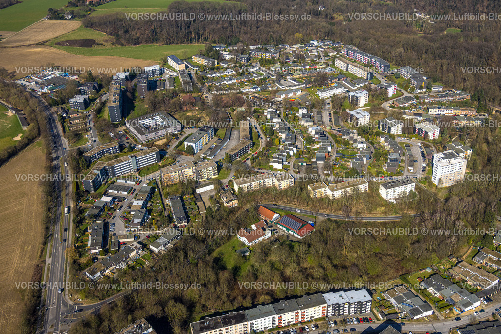 Heiligenhaus240302140 | Luftbild, Mietshäuser Wohngebiet Ortsteil Unterilp, Straßen mit Flussnamen, Heiligenhaus, Ruhrgebiet, Nordrhein-Westfalen, Deutschland