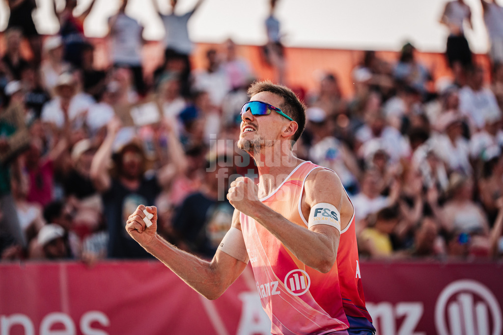 Beachvolleyball | Männer | Allianz German Beach Tour 2025 | Tourstop Bremen | 14.06.2025 | David Poniewaz jubelt
