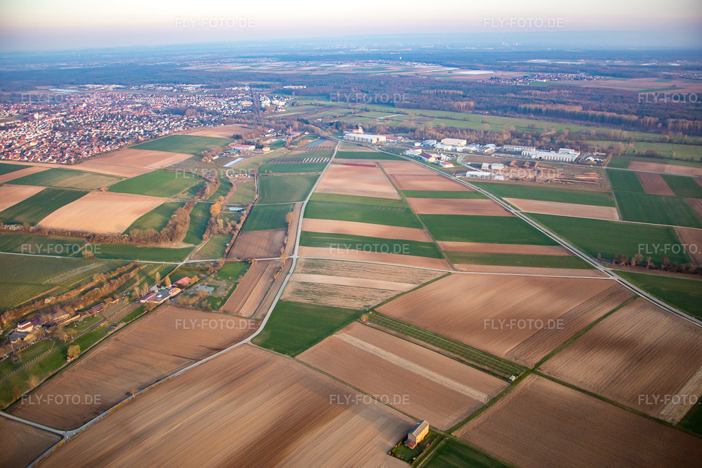 Luftbild: Schambachtal in Herxheim bei Landau im Bundesland Rheinland-Pfalz in Deutschland. Foto: IMG_086853.jpg vom 26.03.2016 durch Werner Riehm/FLY-FOTO.de