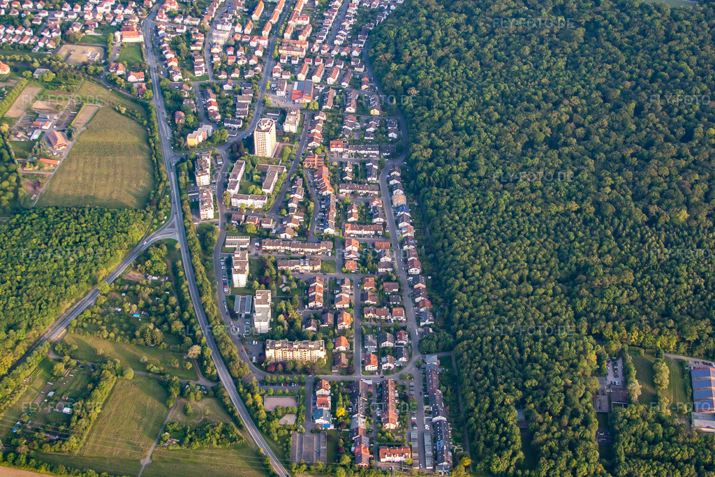 Luftbild: Heidelberger Straße von Norden in Wiesloch im Bundesland Baden-Württemberg in Deutschland. Foto: IMG_66390.jpg vom 30.05.2014 durch Werner Riehm/FLY-FOTO.de