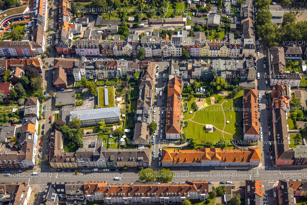 Hamm230900208 | Luftbild, Wohnanlage Pröbstingstraße und Schillerstraße, Outlaw gGmbH Stadtteilzentrum FeidikForum, Mitte, Hamm, Ruhrgebiet, Nordrhein-Westfalen, Deutschland