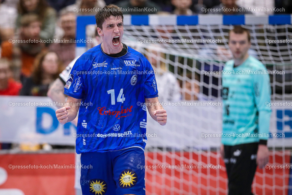 Due1HBL11022401052 | 11.02.2024, Handball, Düsseldorf, Mitsubishi Electric Halle, Liqui Moly Handball Bundesliga, Spieltag 21, Saison 2023 2024, Bergischer HC - THW Kiel: 