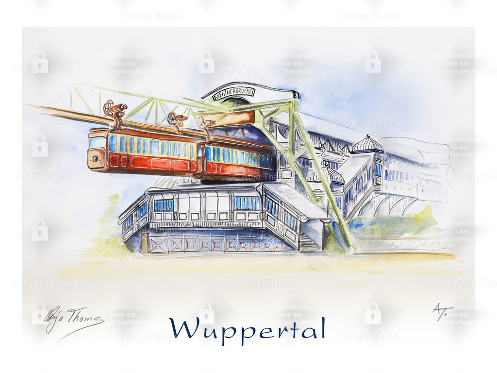 Schwebebahnhof Wertherbrücke | Der Kaiserwagen der Schwebebahn, an der Station Werther Brücke. - Realisiert mit Pictrs.com