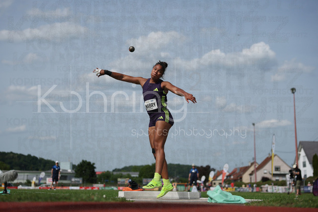 61. Internationales Pfingstsportfest; Rehlingen-Siersburg, 24.05.2026 | REHLINGEN , GERMANY - MAY 24:  Yemisi Mabry (GER/MTG Mannheim) during the 61. Internationales Pfingstsportfest on 24.05.2026 at the  Bungertstadion in Rehlingen-Siersburg (Saarland / Deutschland).