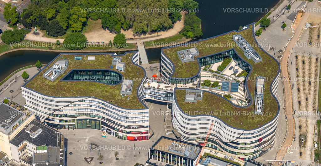Duesseldorf240500928 | Luftbild, Einkaufszentrum Kö-Bogen, Baustelle mit Baukran, Schadowstraße, Stadtmitte, Düsseldorf, Rheinland, Nordrhein-Westfalen, Deutschland