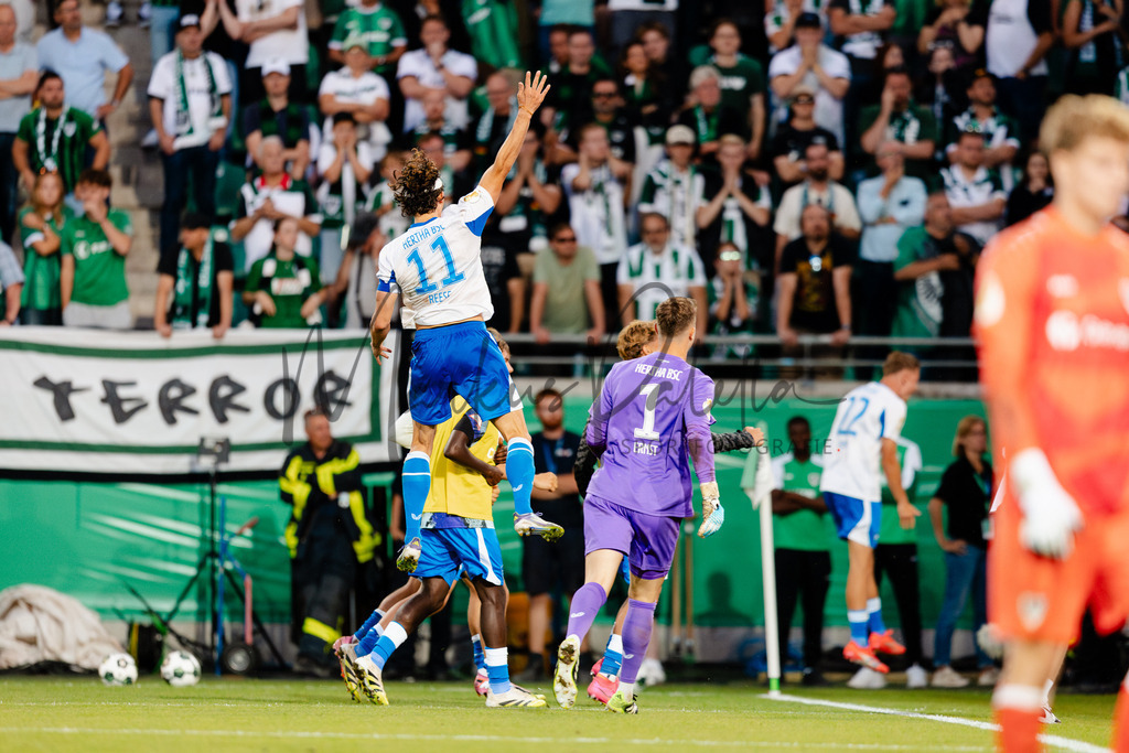 DFB-Pokal 2025/2026, 1. Runde: SC Preußen Münster - Hertha BSC Berlin | Münster, 18.08.2025: DFB-Pokal 2025/2026, 1. Runde, SC Preußen Münster gegen Hertha BSC Berlin im LVM-Preußenstadion in Münster.(Foto: sportfotografie.ms | Markus Paletta) - Realisiert mit Pictrs.com