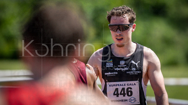B&amp;S Kurpfalz Gala; Weinheim, 23.05.2026 | WEINHEIM, GERMANY - MAY 24: Kevin Kranz (GER/Sprintteam Wetzlar) during the B&amp;S Kurpfalz Gala am 23.05.2026 at the  Sepp-Herberger-Stadium in Weinheim (Baden-Wuerttemberg / Germany).