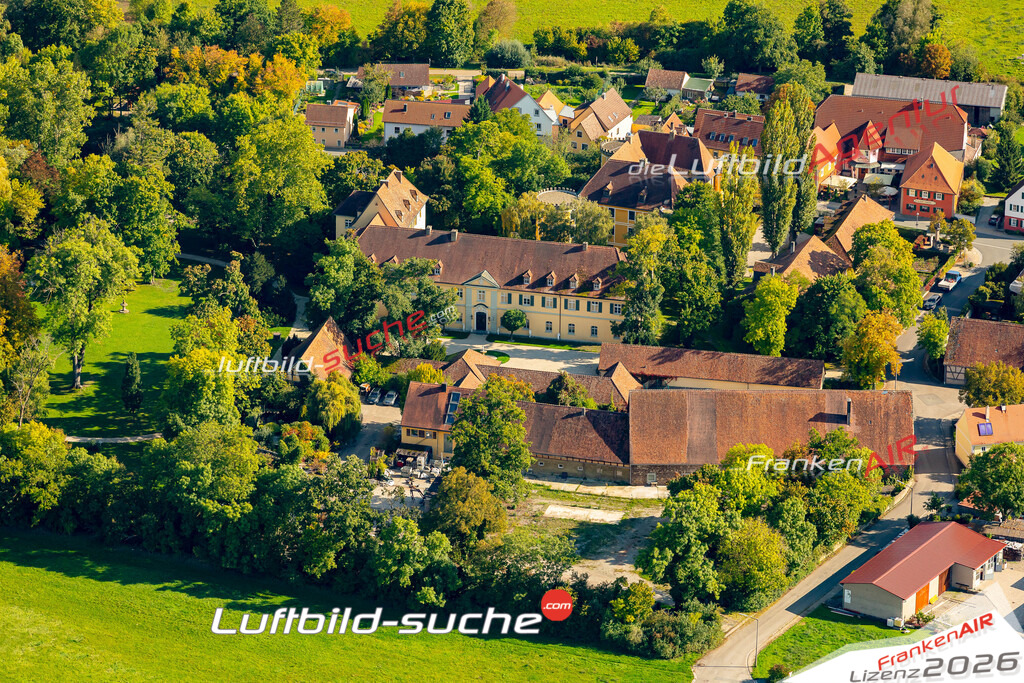 Luftaufnahme von Sugenheim - Die Luftaufnahme wurde 2025 vom UL-Flugzeug heraus erstellt ( keine Drohne ) - Hochauflösende Luftaufnahme - für professionelle Ausdrucke geeignet. Die Geschenkidee !Mit Lizenz und Bildrechte bestellbar