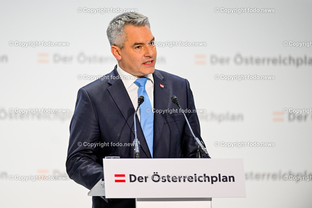 Der Oesterreichplan_ OeVP_ Wels_ 26.01.2024-53 | 26.01.2024, Wels, AUT, ÖVP, Der Österreichplan, im Bild BK Karl Nehammer (VP, Bundeskanzler)