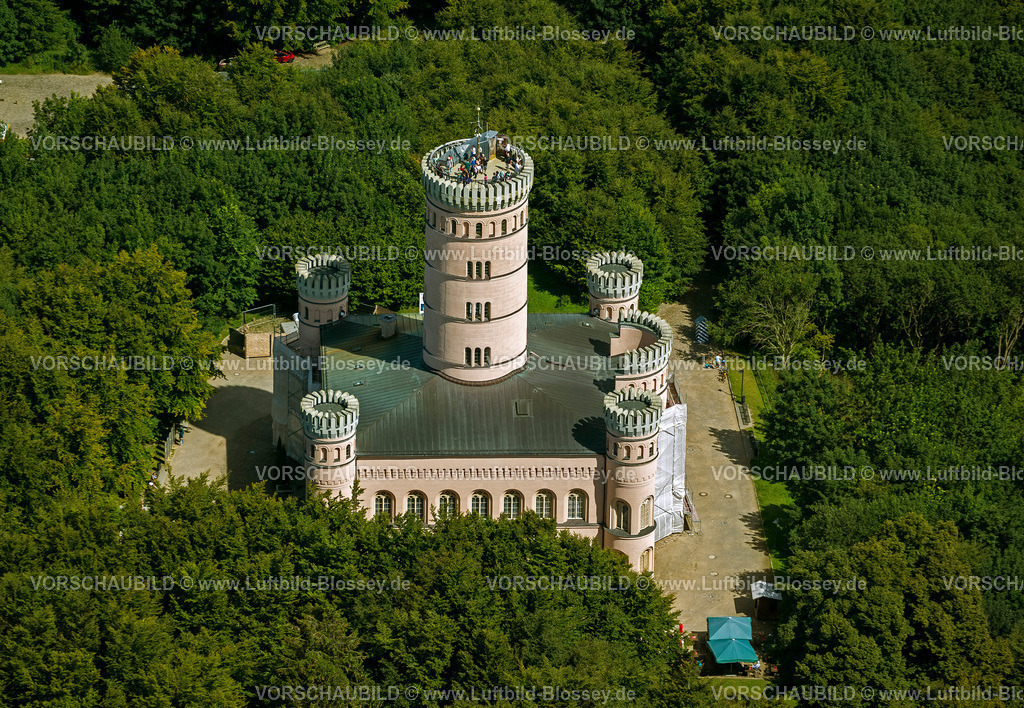 Ruegen12083446Granitz | Luftbild, Jagdschloss Granitz mit Schinkelturm, Aussichtsturm, Zinnen,  Binz, Insel Rügen, Mecklenburg-Vorpommern, Deutschland, Europa