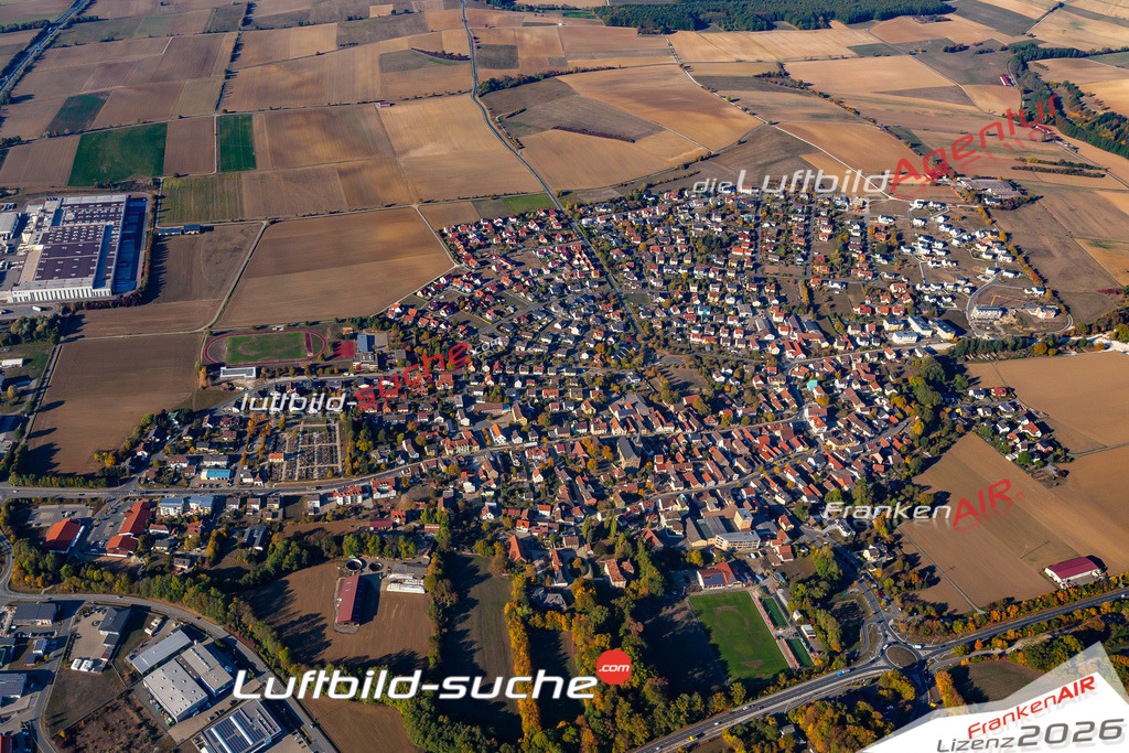 Das Luftbild der Stadt Buttenheim wurde 2018 vom Flugzeug heraus erstellt (keine Drohne) Aufnahmehöhe ca.400 Meter- hohe Auflösung für beste Druck-Qualität