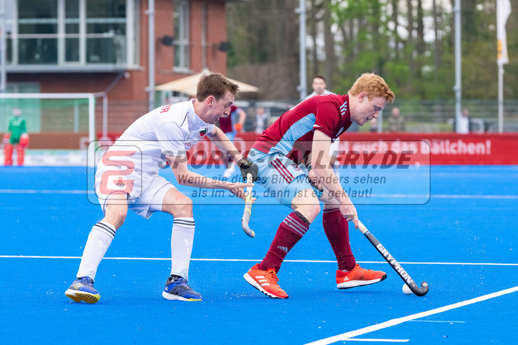 HK_20230415_106926 | 1. Bundesliga Herren Crefelder HTC - UHC Hamburg am 14.4.2023 Crefelder HTC, Krefeld , Breucker Julius ( Crefelder HTC #2 ) , Schmid Philip ( UHC Hamburg #30 )
