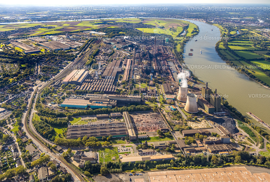 Duisburg241002680 | Luftbild, Hüttenwerke Krupp Mannesmann GmbH HKM am Fluss Rhein, Hüttenheim, Duisburg, Ruhrgebiet, Nordrhein-Westfalen, Deutschland, Duisburg-S