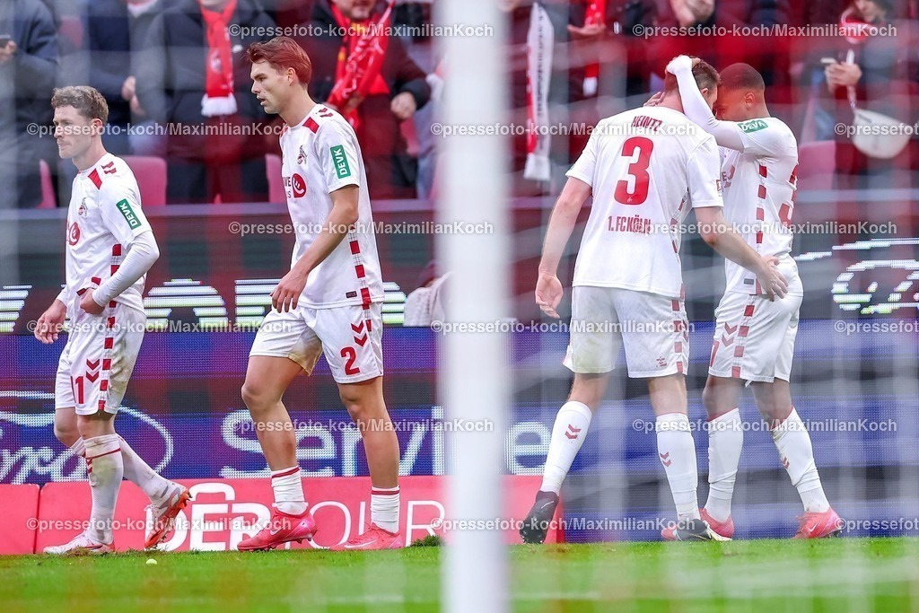 1FC25012501059 | 25.01.2025, Fußball, 1. FC Köln - SV 07 Elversberg, 2.. Fußball Bundesliga, 19. Spieltag, RheinEnergie-STADION, Saison 2024 2025: Zu Früh gefreut - das Tor von Linton Maina (FC Köln #37) wird nach VAR durch den Schiedsrichter aberkannt. Kein TorDFB regulations prohibit any use of photographs as image sequences and or quasi-video.