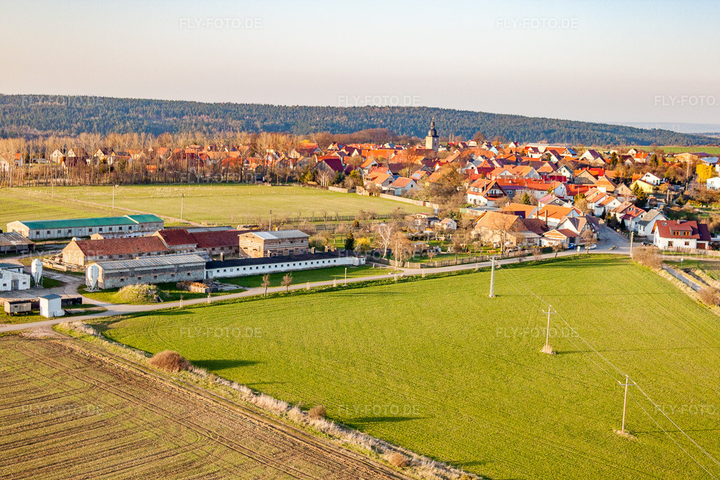 Luftbild: Crawinkeler Straße im Ortsteil Gossel in Geratal im Bundesland Thüringen in Deutschland. Foto: IMG_25744.jpg vom 17.04.2010 durch Werner Riehm/FLY-FOTO.de